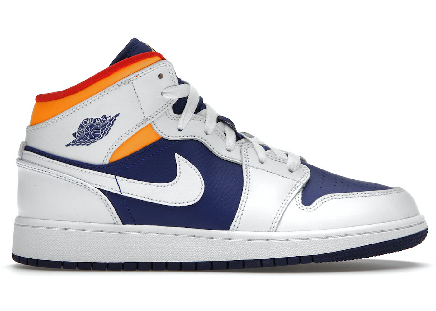 

Кроссовки Jordan 1 Mid White Laser Orange Deep Royal Blue