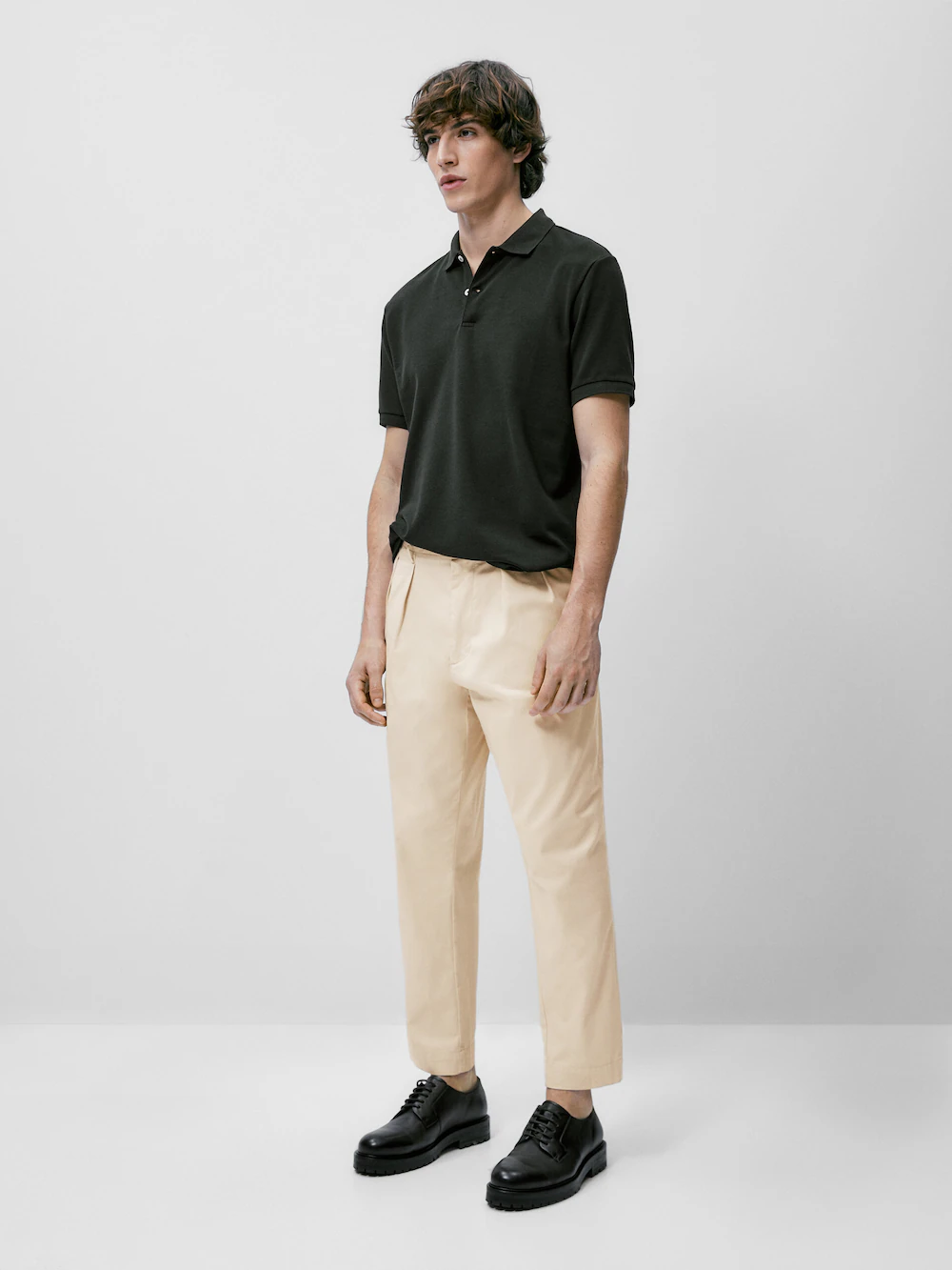 

Рубашка поло из 100% хлопка пике Massimo Dutti, зеленый