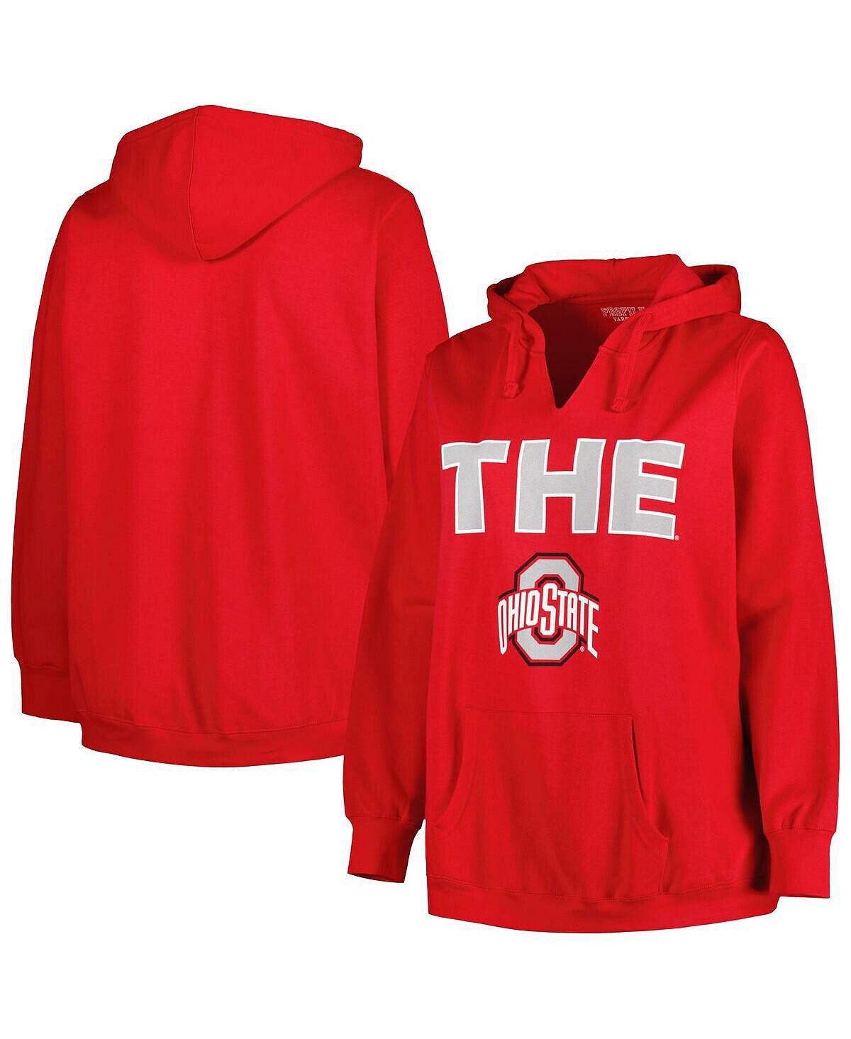 

Женский пуловер с капюшоном Scarlet Ohio State Buckeyes большого размера \"The\" Profile