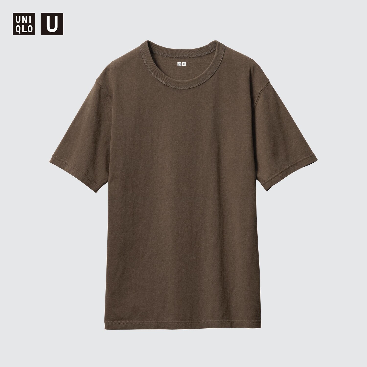 

Футболка с круглым вырезом (с коротким рукавом) UNIQLO, коричневый