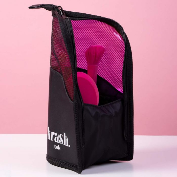 цена Набор косметики The Basiks The Brush & Go Makeup Bag Organizador + Neceser 2 en 1 Krash Kosmetics, Transparente