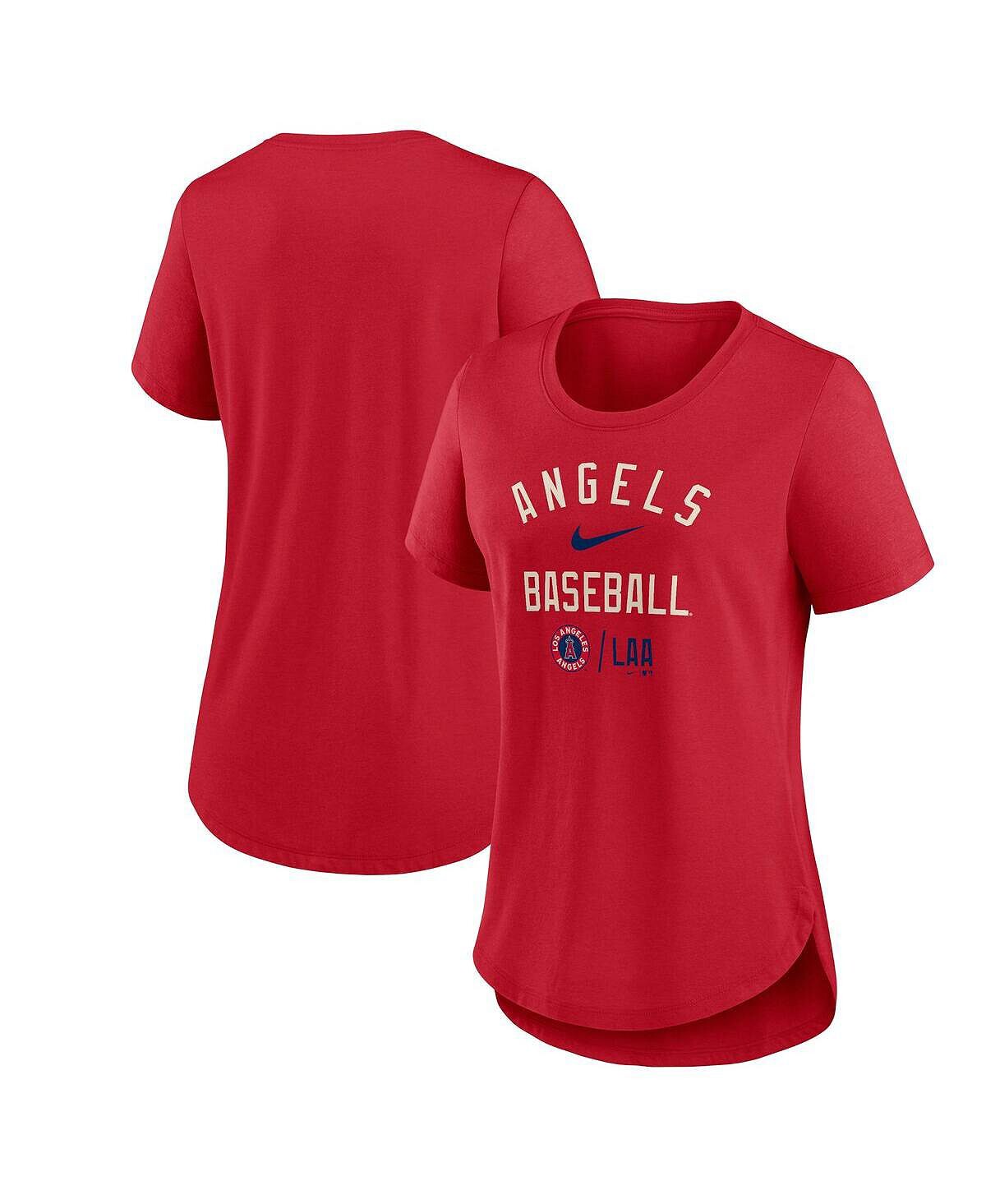 

Красная женская футболка Tri-Blend Los Angeles Angels City Connect Nike, красный