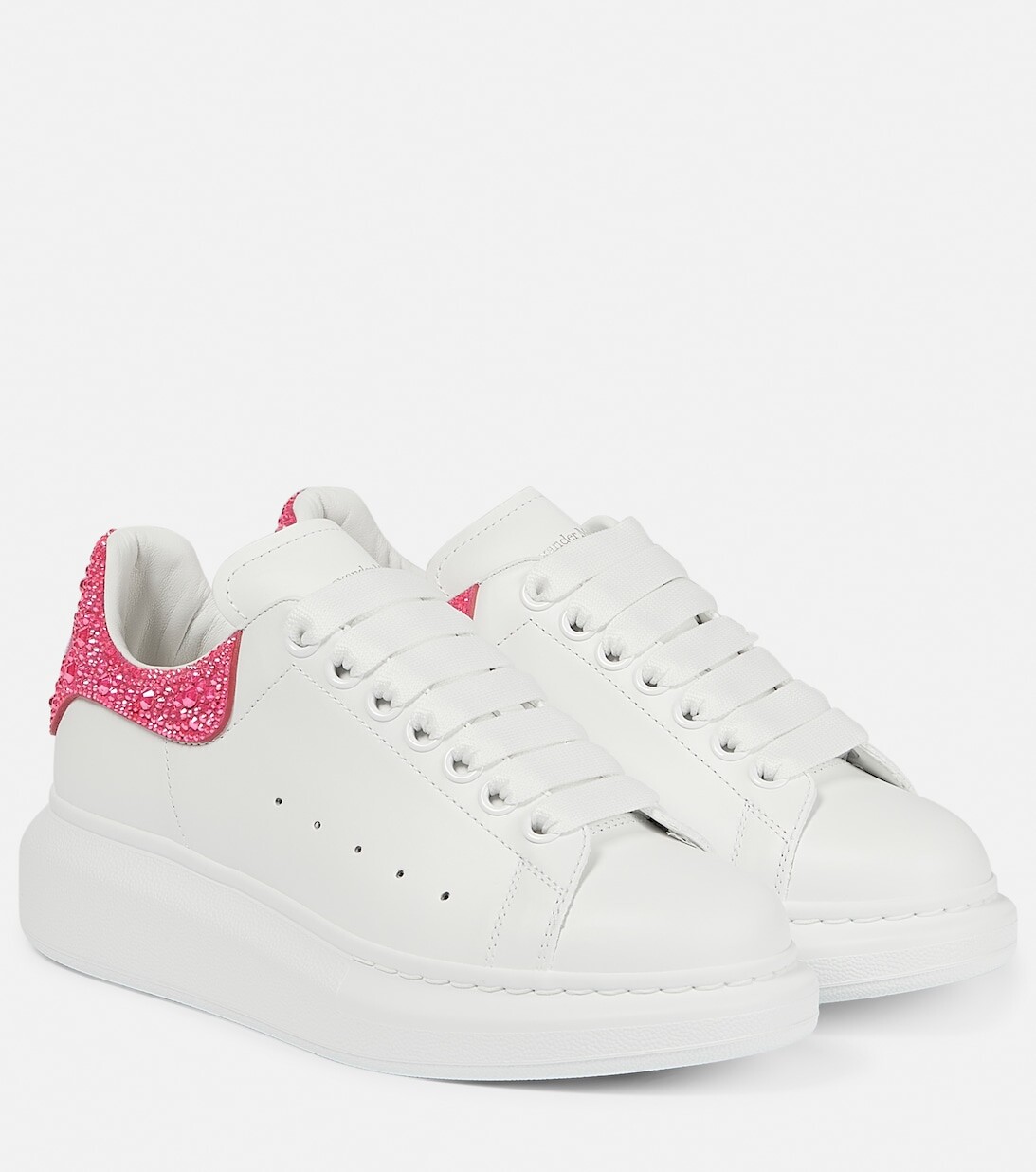 

Кожаные кроссовки оверсайз с декором Alexander McQueen, розовый
