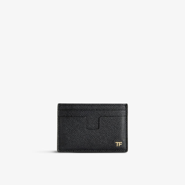 

Кожаный визитница с тиснением логотипа Tom Ford, черный