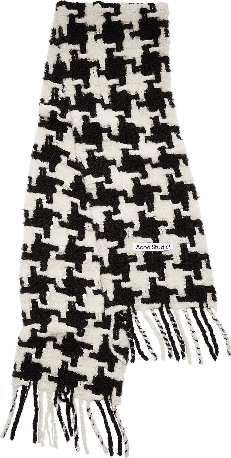 Шарф Acne Studios Houndstooth 'White/Black', разноцветный