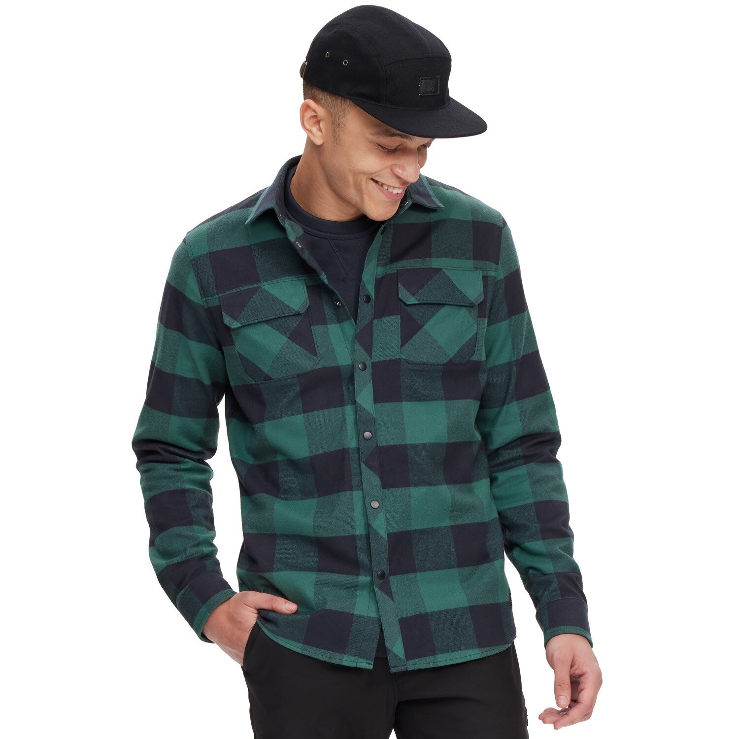 

Рубашка evo Heavyweight Stretch Flannel, цвет Dark Cedar / Black