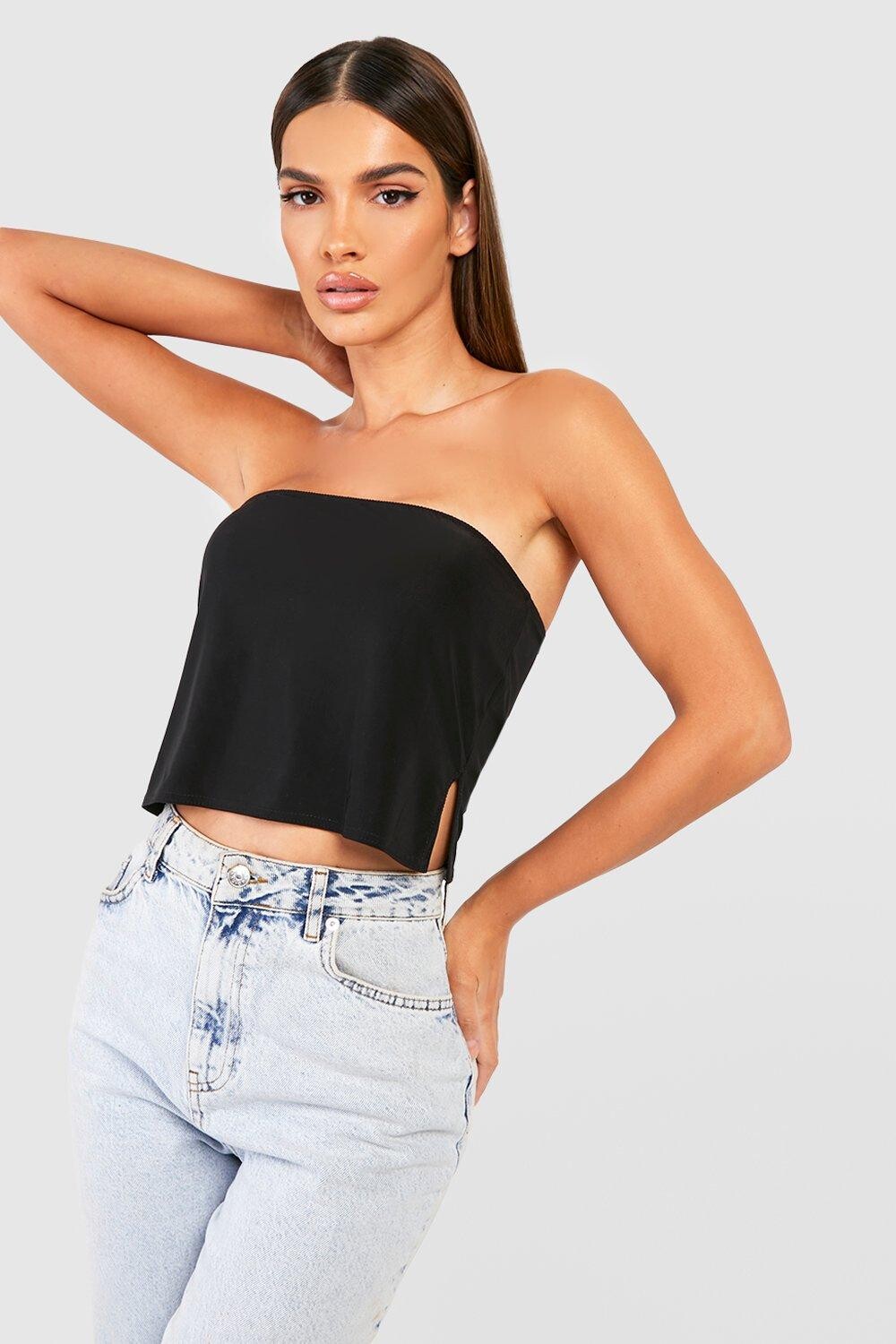 

Объединенный длинный топ Boohoo, черный