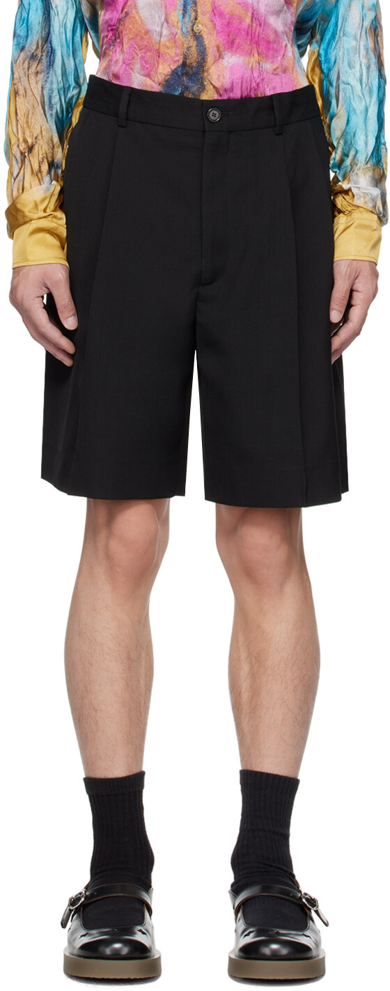 

Черные шорты со складками Acne Studios, цвет Black