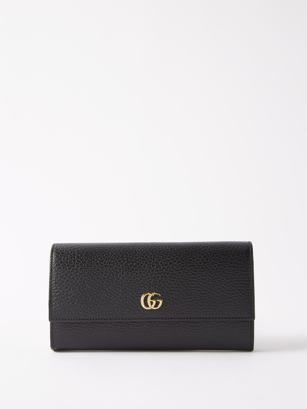 

Континентальный кошелек petite marmont из зерненой кожи Gucci, черный