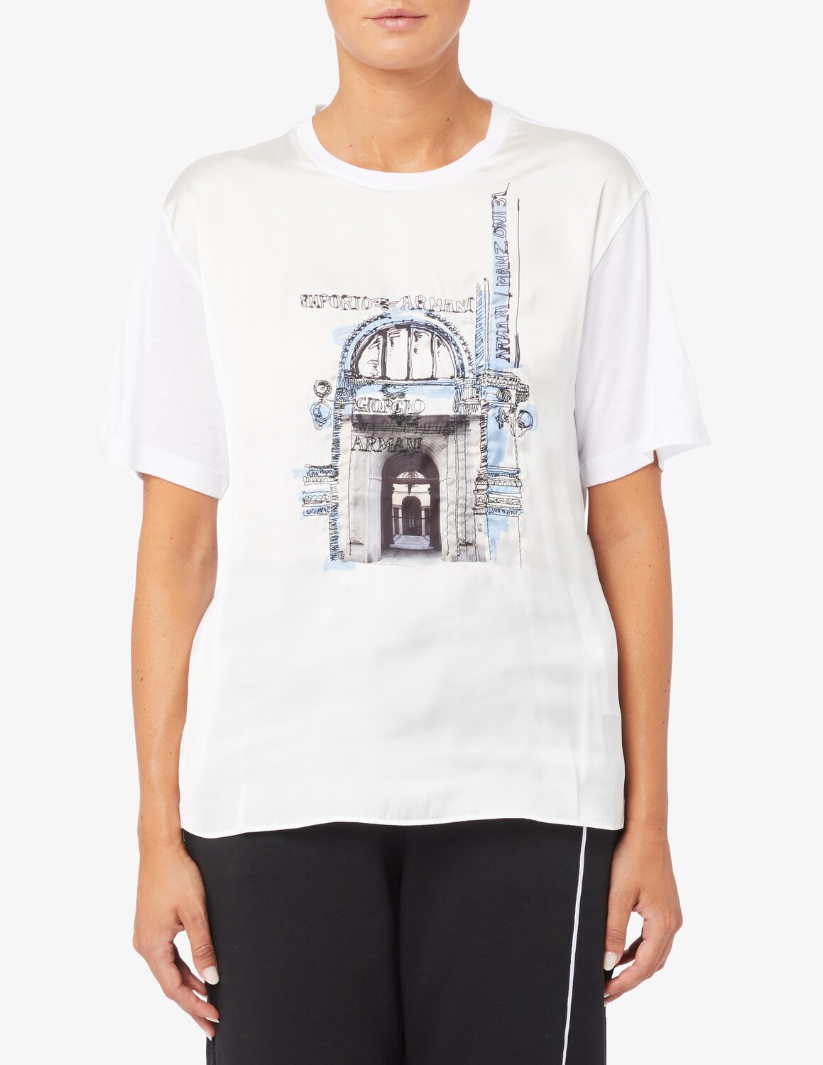 

Футболка из смесового хлопка Emporio Armani, белый