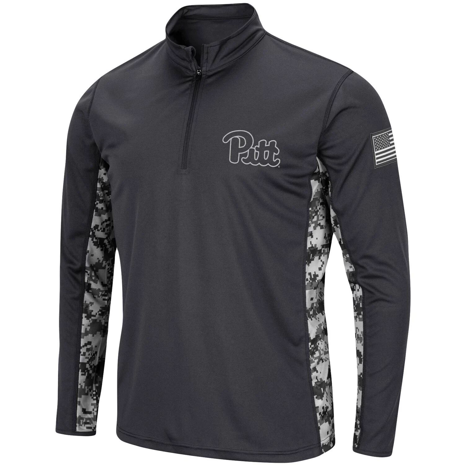 Мужская темно-серая куртка Pitt Panthers OHT Military Appreciation Digi Camo с молнией четверть четверти Colosseum мужская темно серая куртка tcu horned frogs oht military appreciation digi camo с молнией четверть четверти colosseum