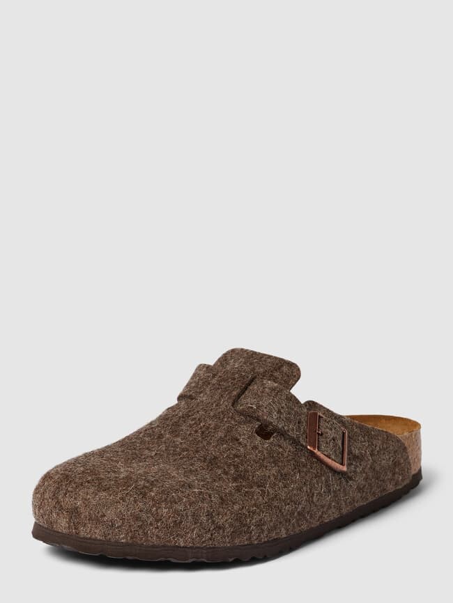 

Шлепанцы с пряжкой металлик, модель Boston Birkenstock, коричневый