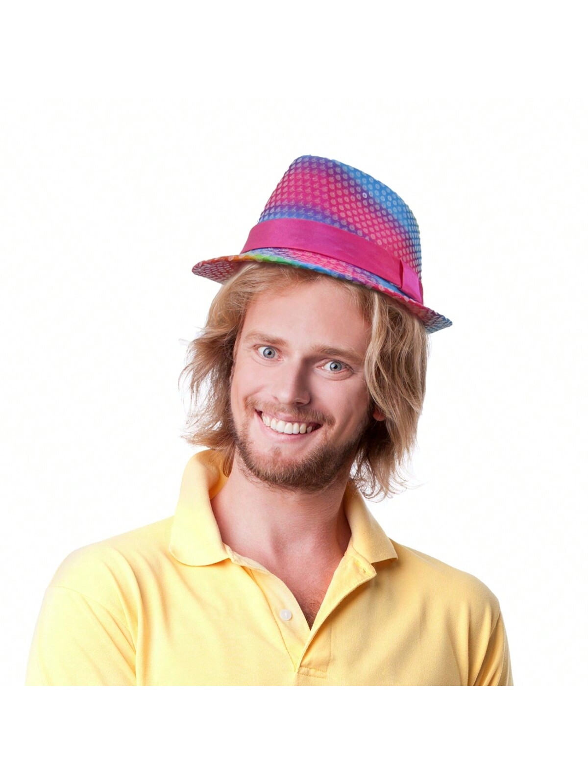 Шляпа-федора с радужными пайетками, многоцветный