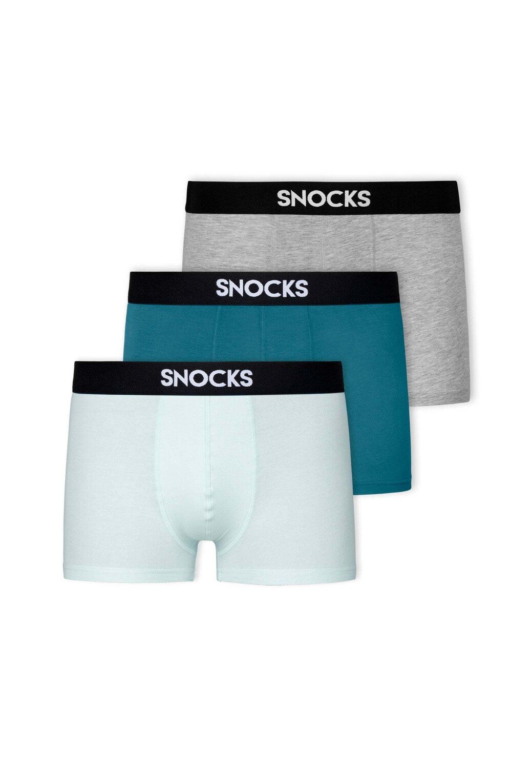 

Боксеры SNOCKS Boxershorts aus Modal 3 Stück, цвет Mix (Türkis/Hellblau/Hellgrau)