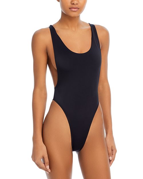 Сплошной купальник Marissa с высоким вырезом Norma Kamali, цвет Black облегающий купальник marissa norma kamali фиолетовый
