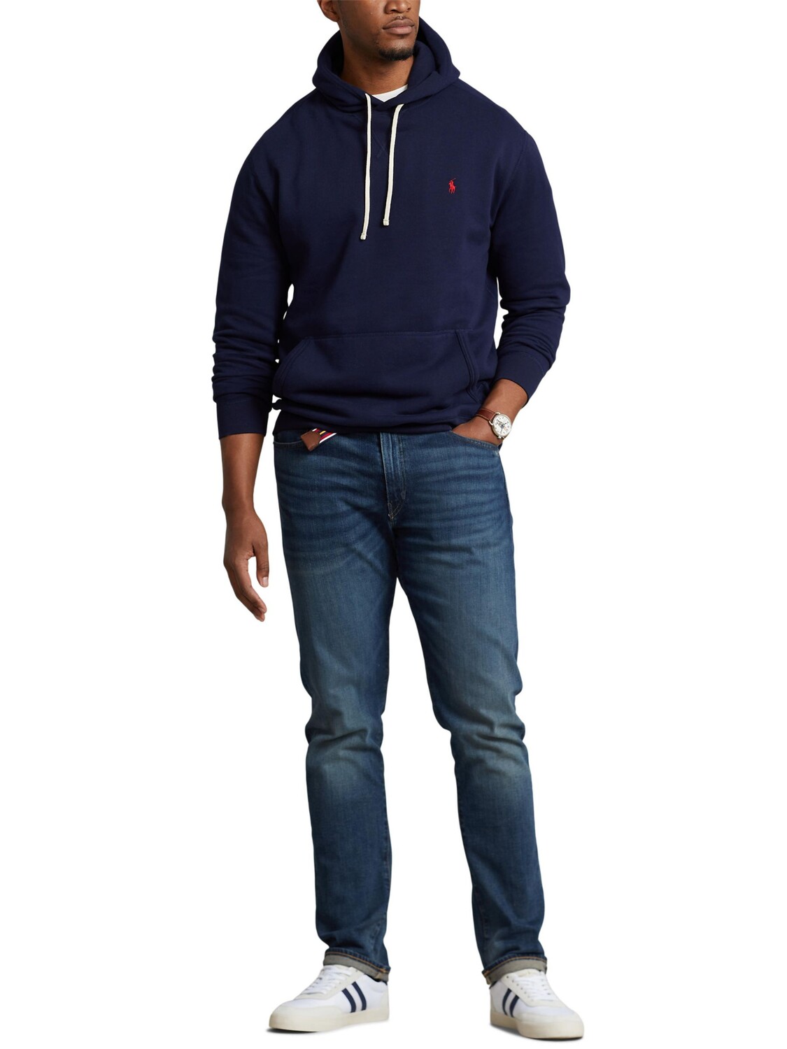 

Толстовка-поло из смесового хлопка Ralph Lauren, темно-синий
