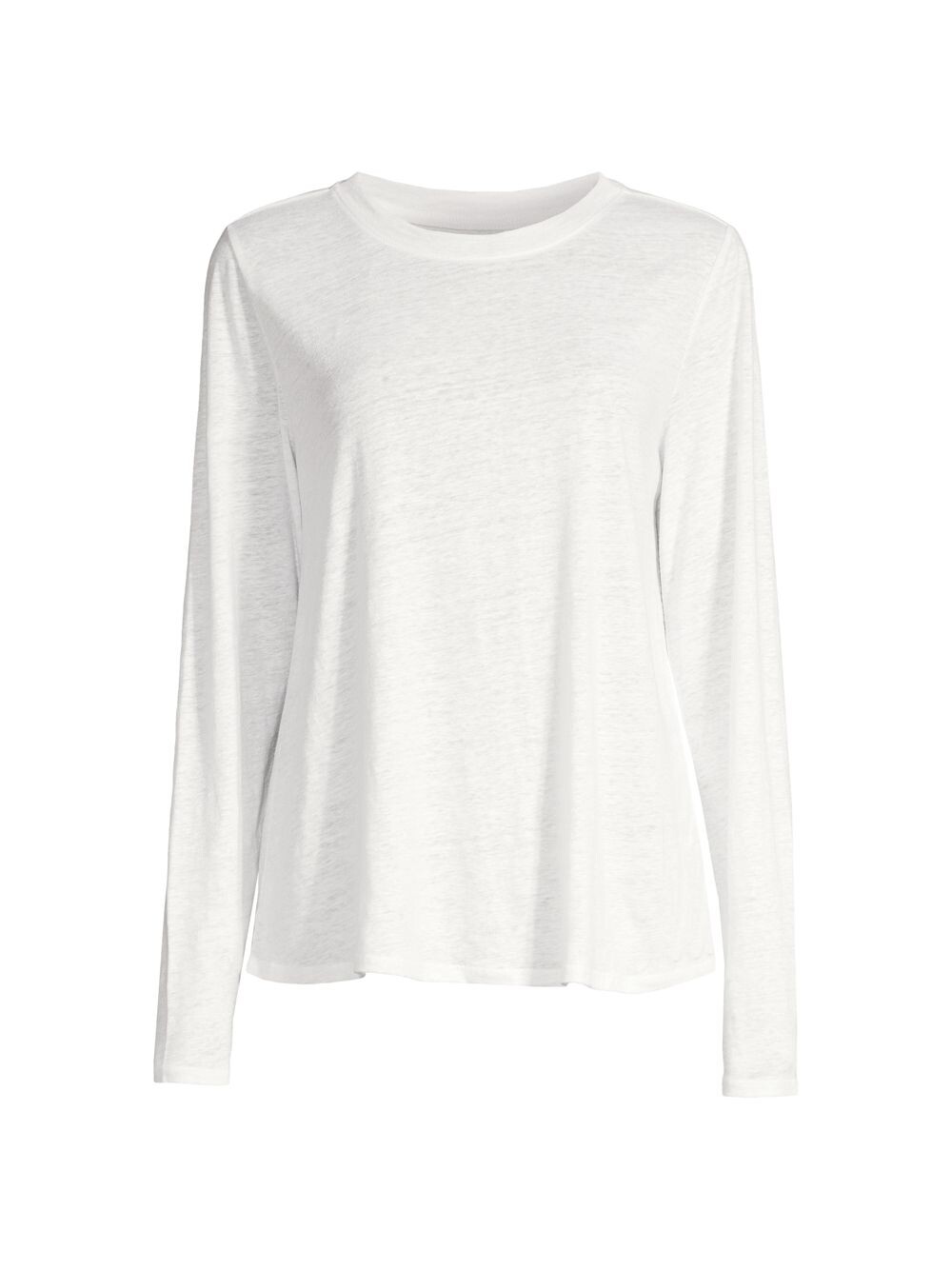 

Льняная футболка с круглым вырезом и длинными рукавами Eileen Fisher, белый