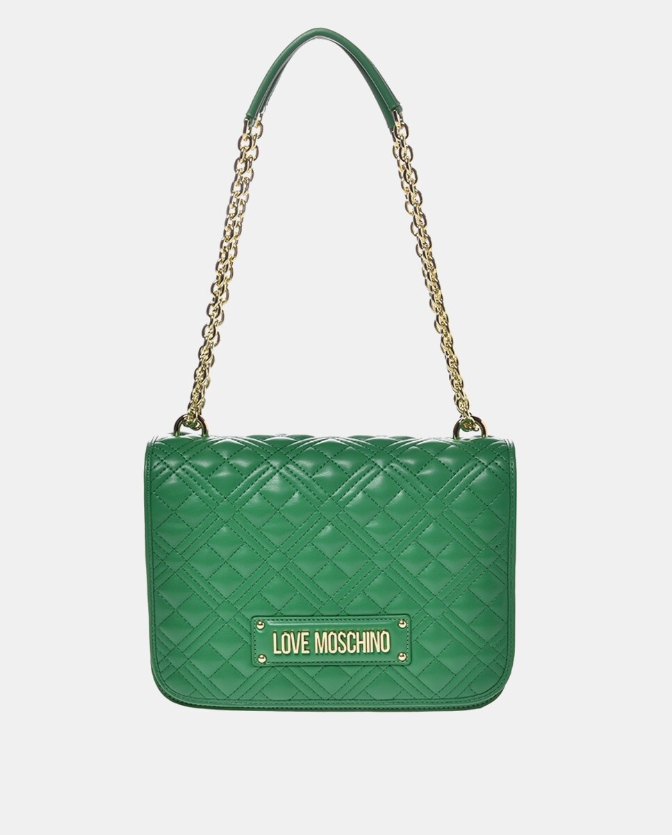 

Зеленая сумка на плечо с мягкой подкладкой и застежкой-клапаном Love Moschino, зеленый