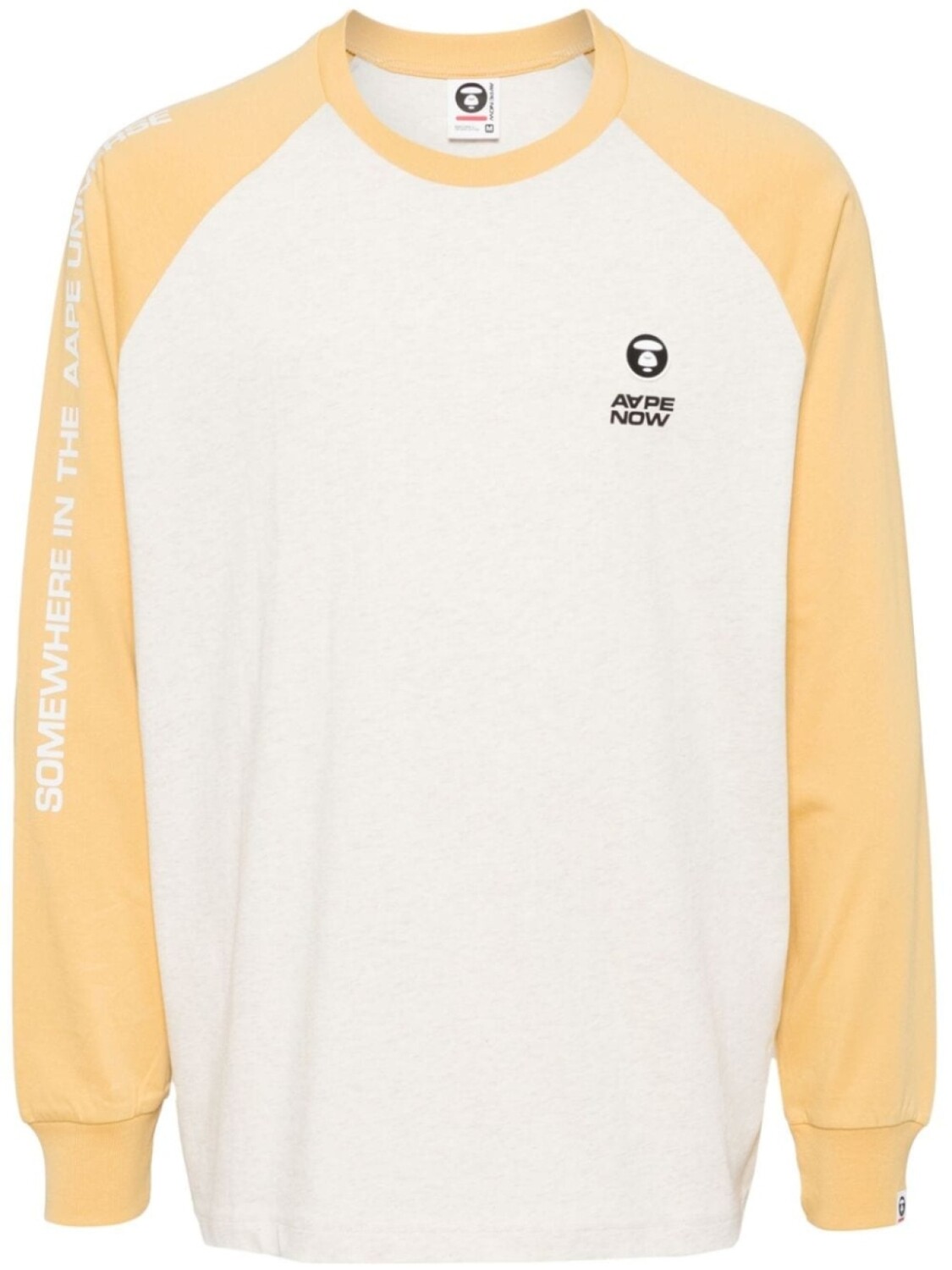 

AAPE BY *A BATHING APE футболка с рукавами реглан и логотипом, нейтральный цвет