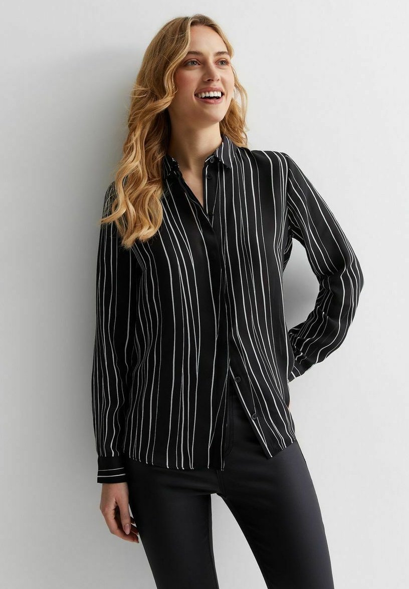 цена Блузка-рубашка STRIPE LONG SLEEVE New Look, цвет black pattern