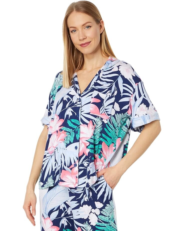 

Пижамный комплект Tommy Bahama 3/4 Sleeve Long Pants PJ Set, цвет Navy Floral