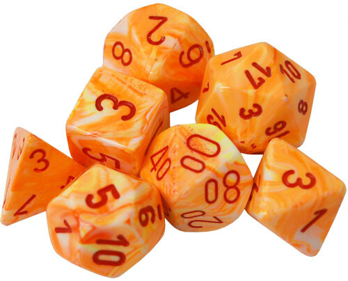 

Аксессуары Chessex Chessex Dice Set: Festive Sunburst/Red (7)