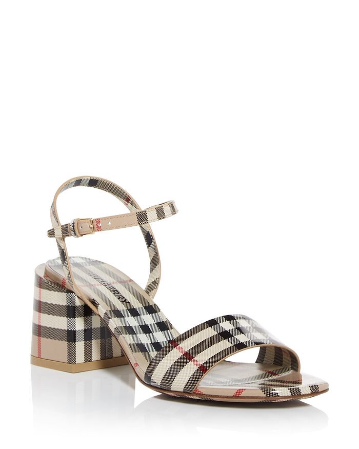 

Женские босоножки на блочном каблуке в винтажную клетку Cornwall Burberry