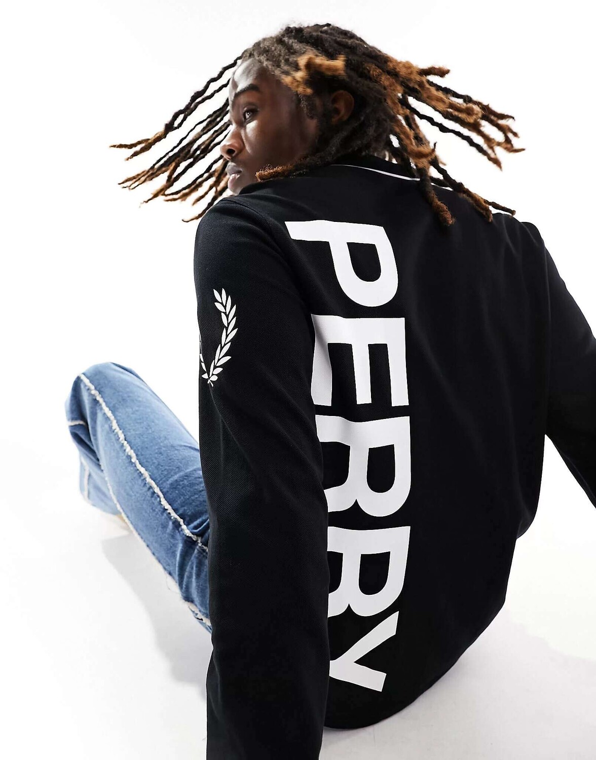 

Черная футболка-поло с логотипом Ls и двумя кончиками Fred Perry, Черный