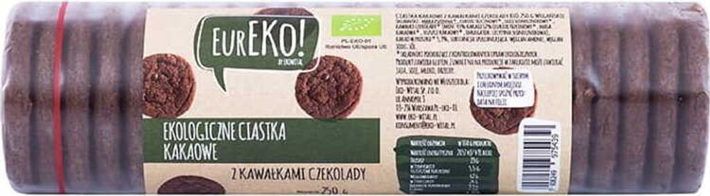 

Печенье какао с кусочками шоколада веганское250 г Eureko