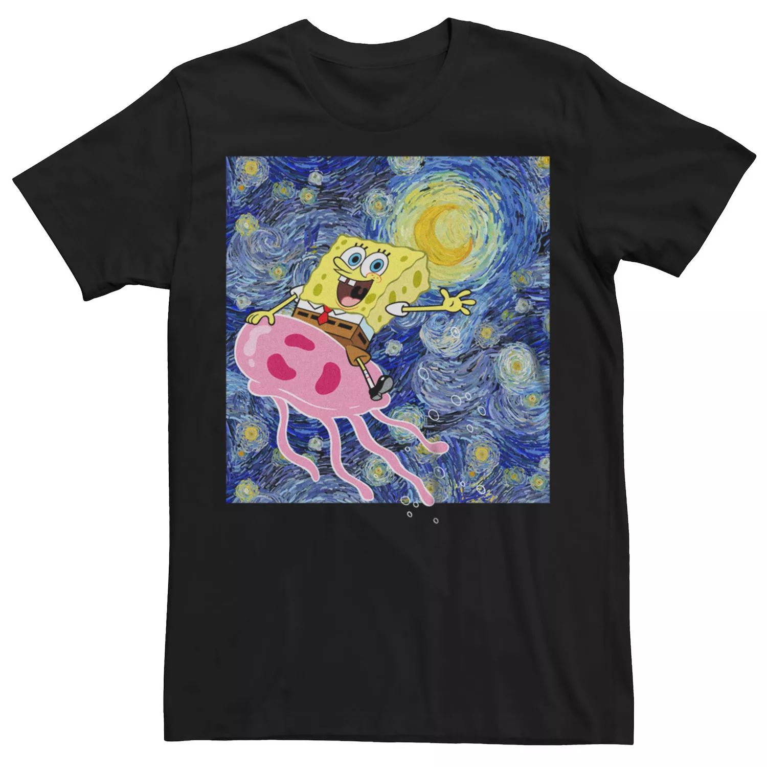 Мужская футболка «Звездная ночь» с изображением Губки Боба Квадратные Штаны Licensed Character