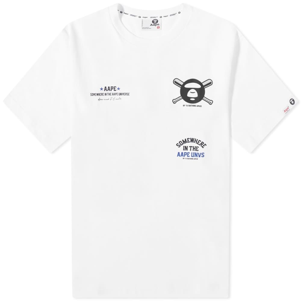 

Футболка с бейсбольным номером AAPE Street, белый