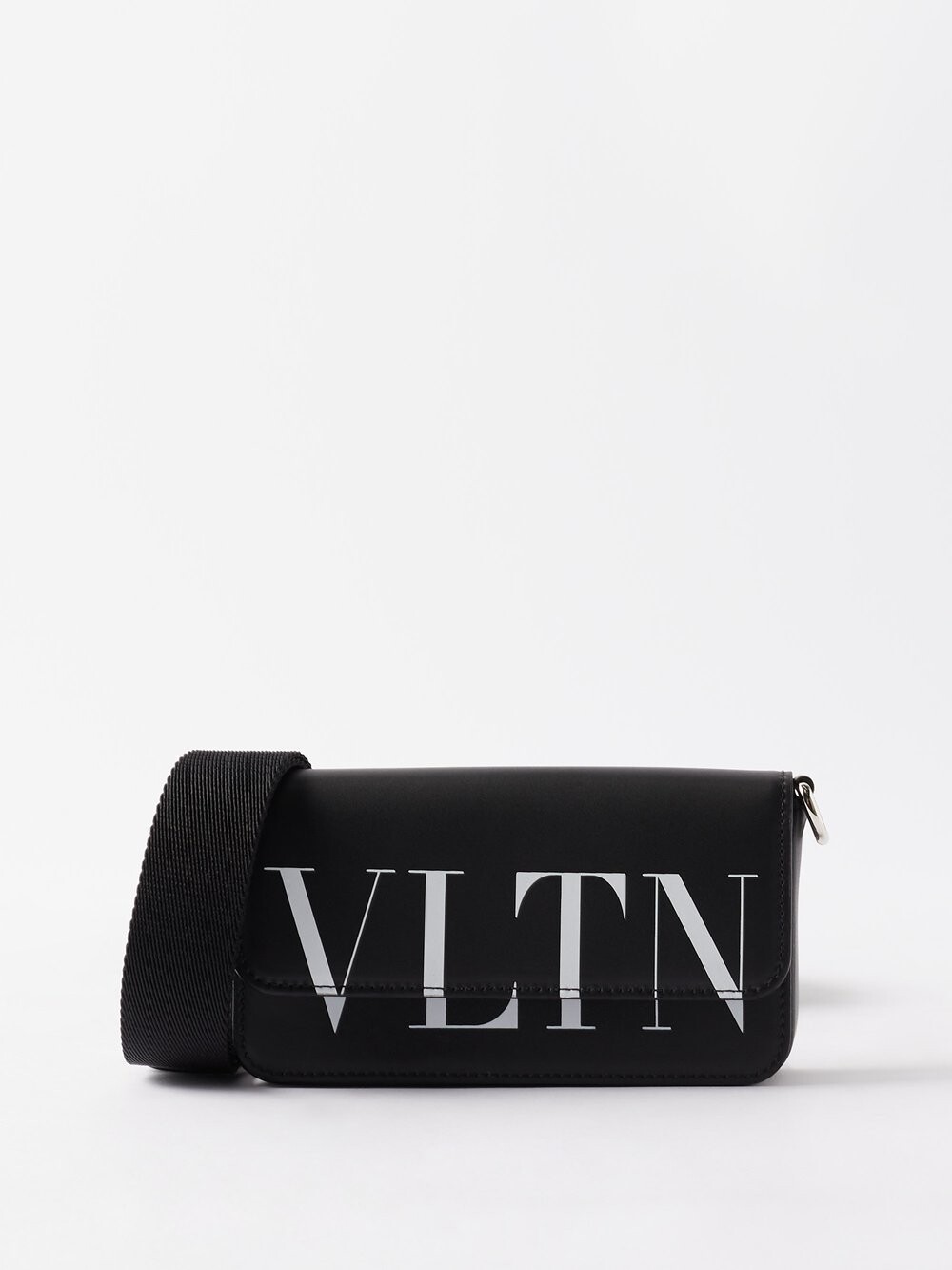 

Кожаная сумка через плечо с принтом vltn Valentino Garavani, черный