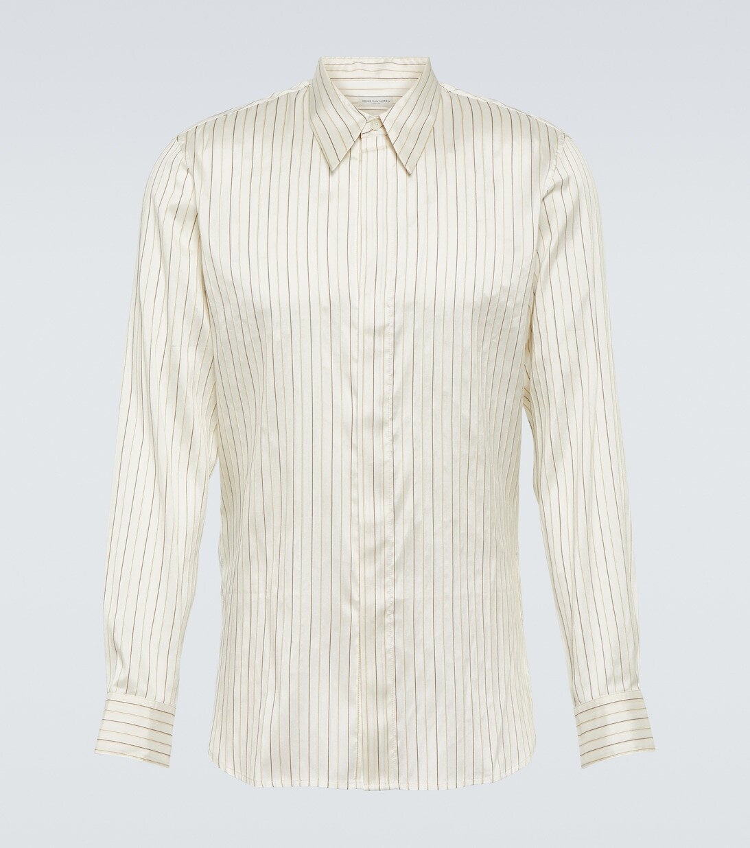 

Рубашка из шелка и хлопка Dries Van Noten, нейтральный