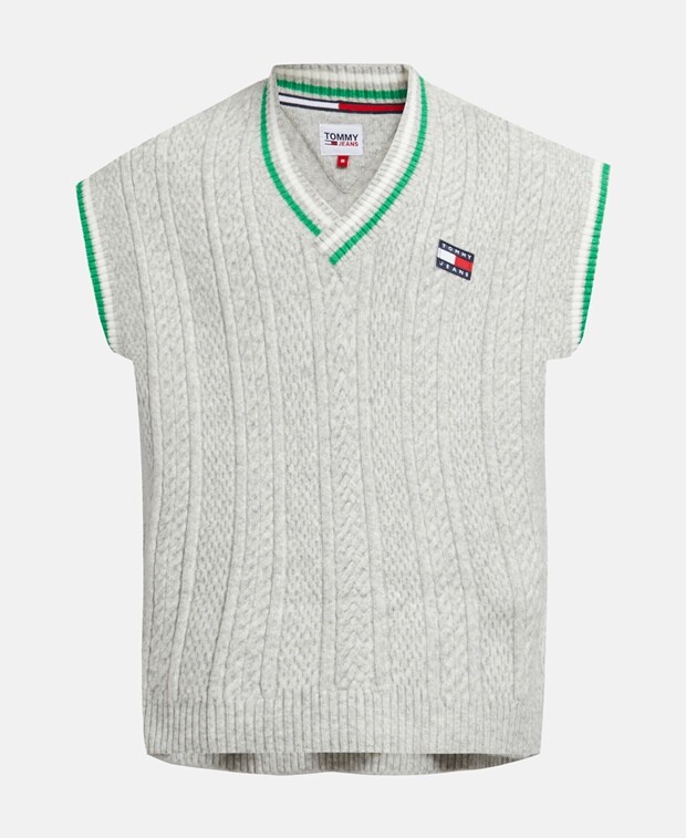 

Пуловер с короткими рукавами Tommy Jeans, серебряный