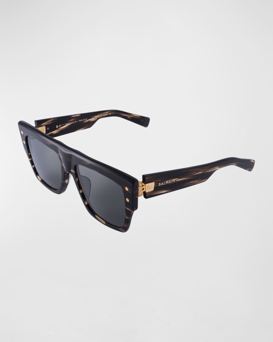 

Солнцезащитные очки B-I Square из ацетата и титана Balmain