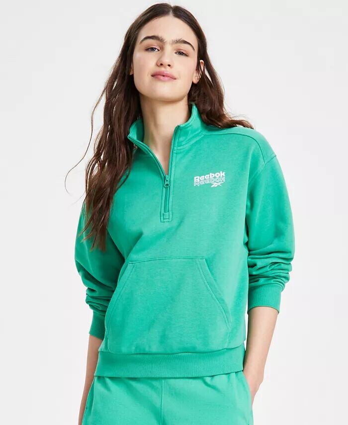 

Женский свитшот с молнией на четверть от бренда Identity Brand Proud Reebok, зеленый