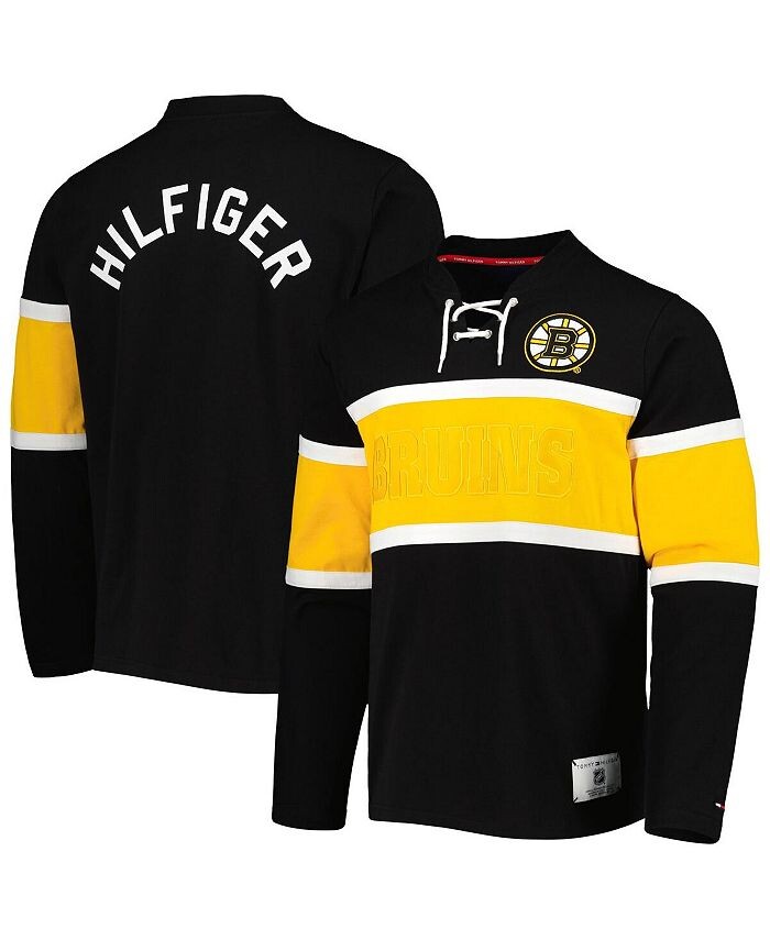 

Мужской черный топ на шнуровке с длинными рукавами Boston Bruins Walter Tommy Hilfiger, черный