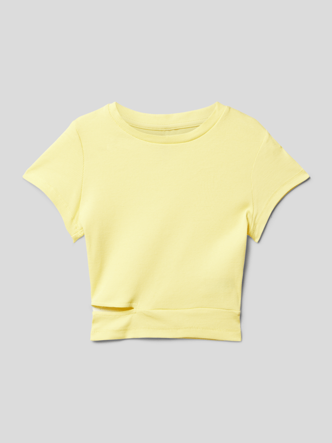 Футболка с вырезом модели Girls Boxy T-Shirt Blue Effect, светло-желтый цена и фото