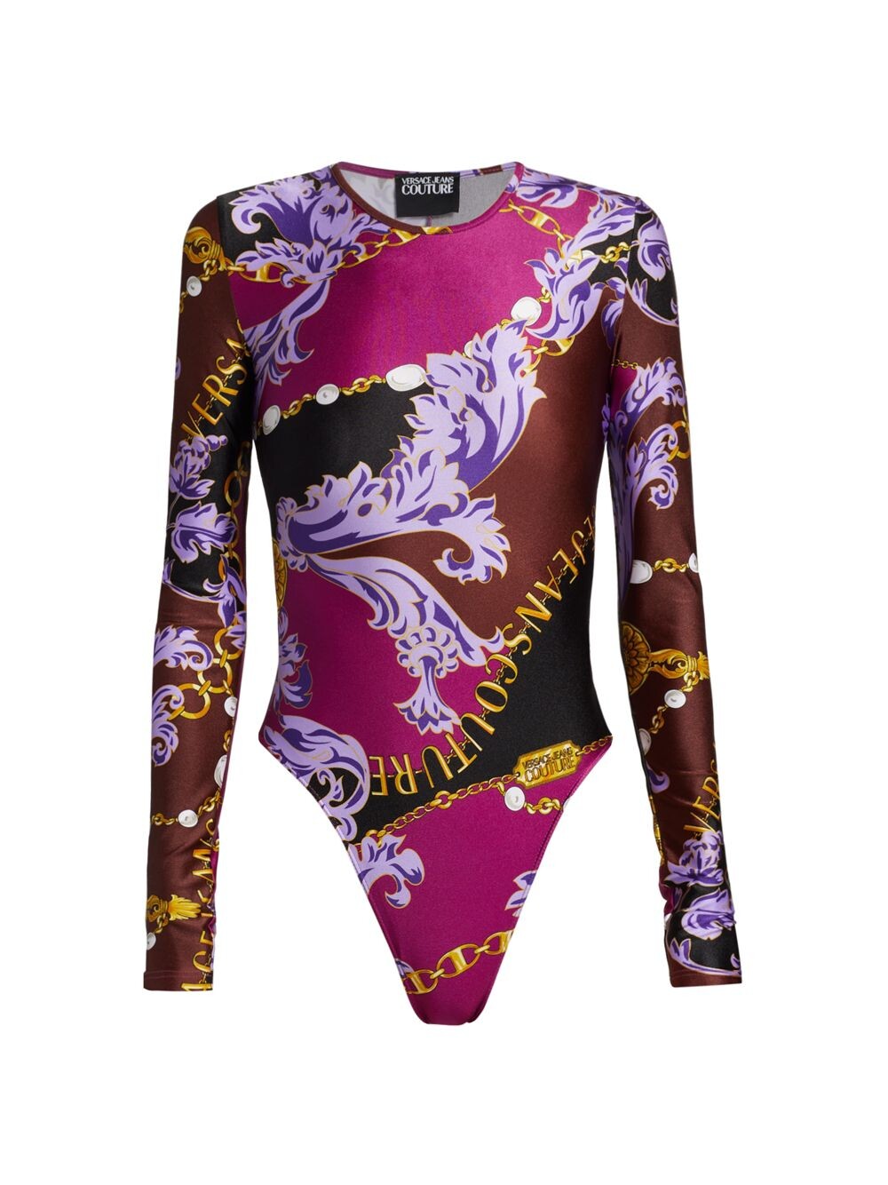 

Боди с длинными рукавами и цепочкой Versace Jeans Couture