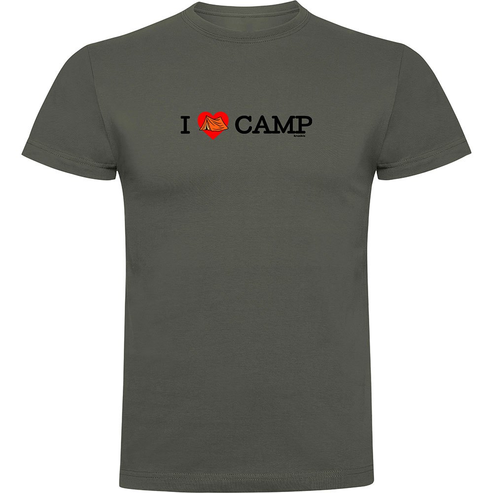 Футболка с коротким рукавом Kruskis I Love Camp, зеленый футболка унисекс с надписью i love my hot girl 100% хлопок с коротким рукавом