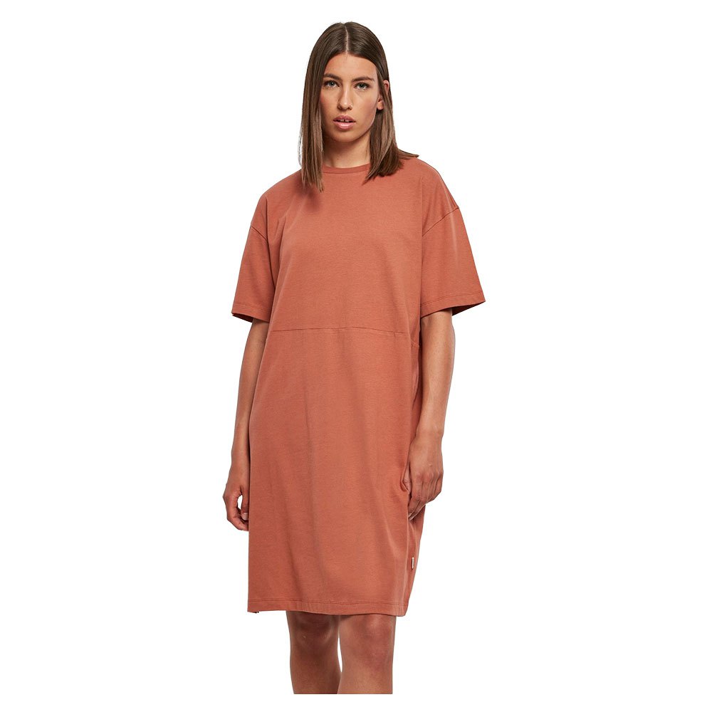 Короткое платье Urban Classics Organic Oversized Slit, оранжевый короткое платье urban classics organic oversized slit short sleeve розовый