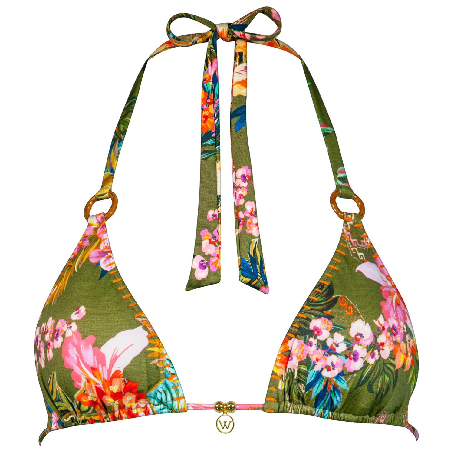 Верх бикини Watercult Women's Sunset Florals Bikini Top 7086, цвет Warm Olive