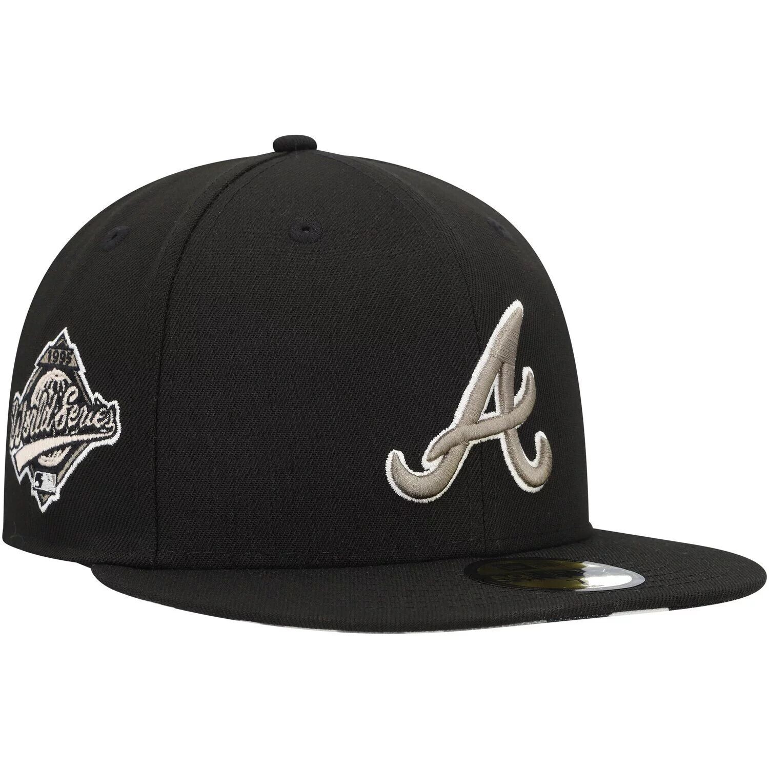 

Мужская облегающая шляпа New Era Black Atlanta Braves Chrome Camo 59FIFTY