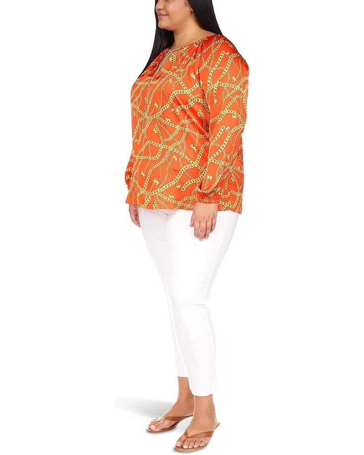 

Топ Michael Kors Plus Size Logo Chain Top, цвет Optic Orange