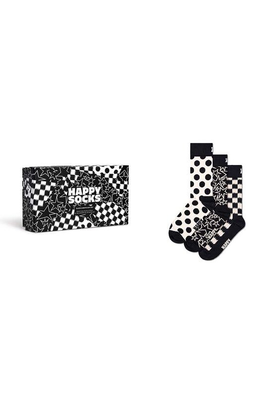 

Подарочный набор из 3 черно-белых носков Happy Socks, черный