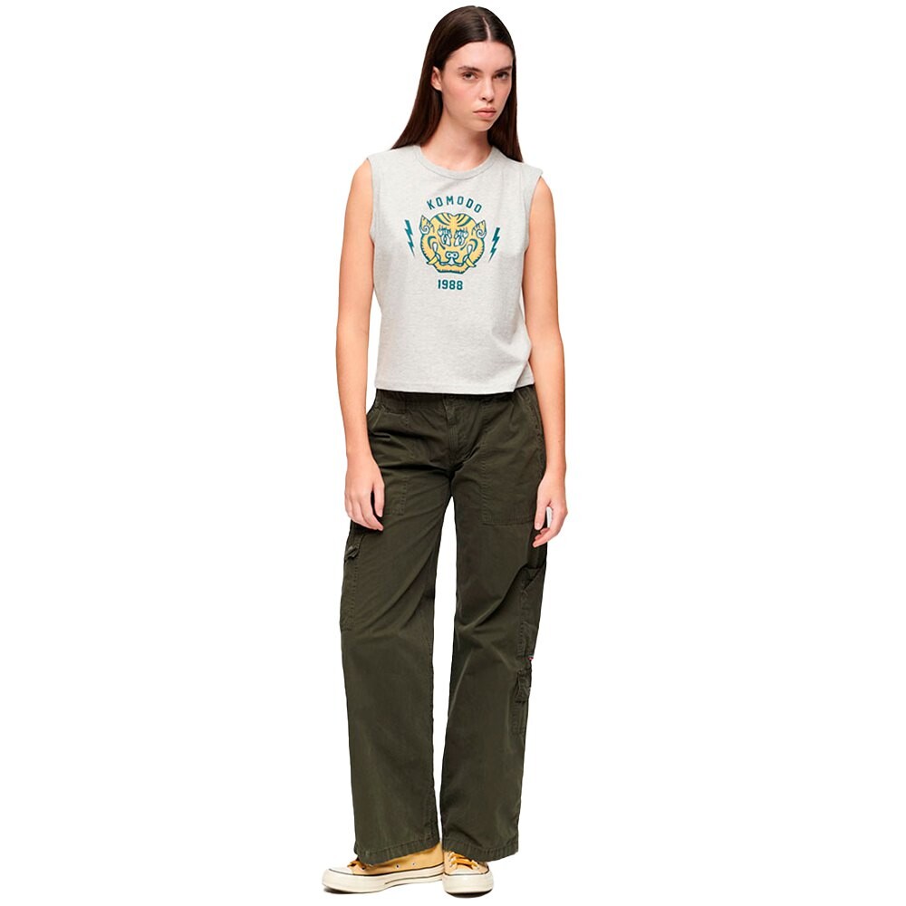 

Брюки Superdry Embroidered Cargo cargo, зеленый