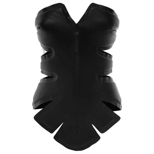 

Футболка padded leaf corset in calf leather Dion Lee, черный