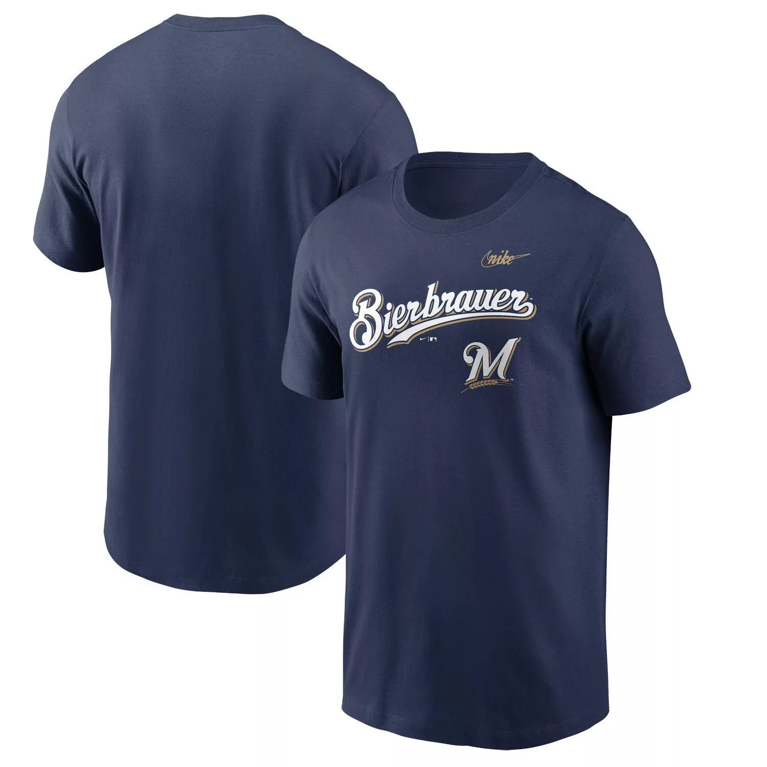 Мужская темно-синяя футболка Milwaukee Brewers Bierbrauer Hometown Nike фото