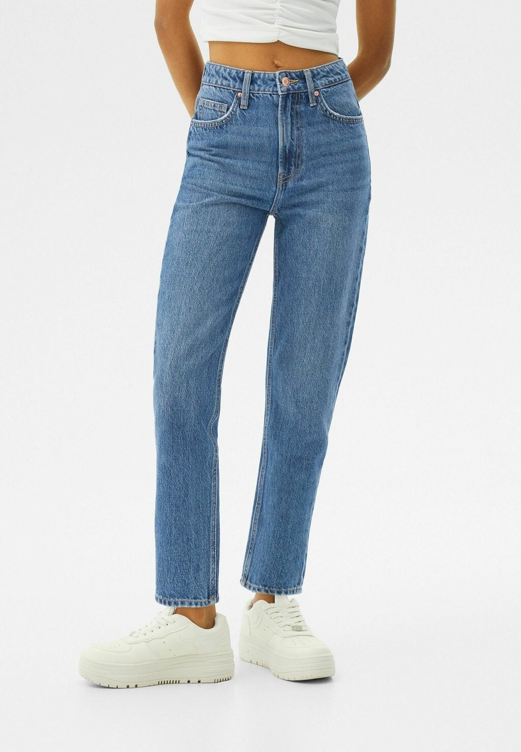 

Джинсы-сигареты Bershka, темно-синий