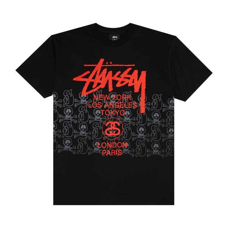 Футболка Stussy World Tour Skulls 'Black', черный